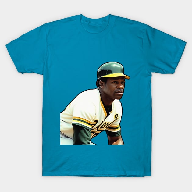 Pensive baseball star Rickey Henderson T-Shirt by KOTYA